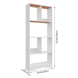 4 Tier Slim Bookcase Narrow Storage Shelf Freestanding Display Unit Space Saving - thumbnail 2