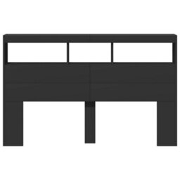 Berkfield Headboard Cabinet With Led Black 160X17X102 Cm - thumbnail 6