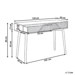 Wyld And Coco Nova Console Table Light Brown Laminated Mdf, 2 Drawers, Modern Design, W120 X D45 X H80Cm - thumbnail 4