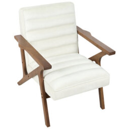 Beliani Armchair Kisa Velvet Off-White - thumbnail 6