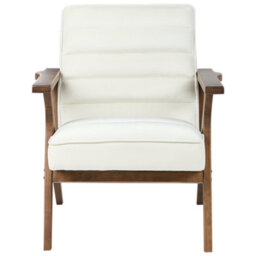 Beliani Armchair Kisa Velvet Off-White - thumbnail 4