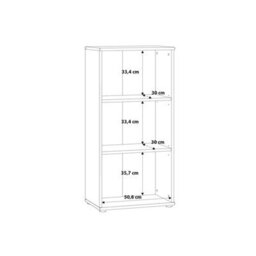 Furniture To Go Essential Tall Narrow 2 Shelf Bookcase In Vintage Oak - thumbnail 7