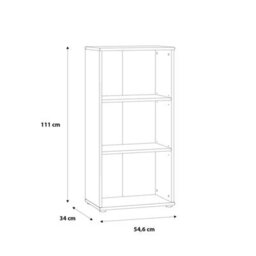 Furniture To Go Essential Tall Narrow 2 Shelf Bookcase In Vintage Oak - thumbnail 6