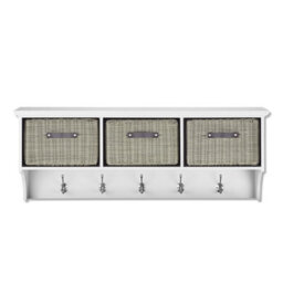 Statement Furniture Tetbury 3 Grey Faux Rattan And Grey Cushion Hallway Set -White - thumbnail 4