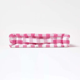 Homescapes Pink Block Check Cotton Gingham Floor Cushion, 40 X 40 Cm - thumbnail 5
