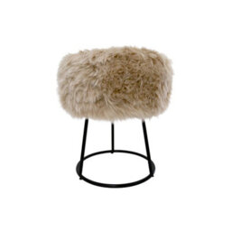 Native Natural Sheepskin Stool With Metal Legs - thumbnail 3