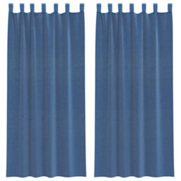 Berkfield Voile Curtains With Loops 2 Pcs Royal Blue 140X245 Cm - thumbnail 2