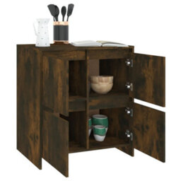 Berkfield Sturdy Sideboard Smoked Oak 70X41X75 Cm Engineered Wood - thumbnail 6