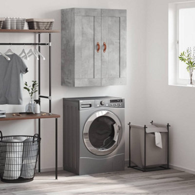 Berkfield Wall Mounted Cabinet Concrete Grey 69.5X34X90 Cm Engineered Wood - image 1