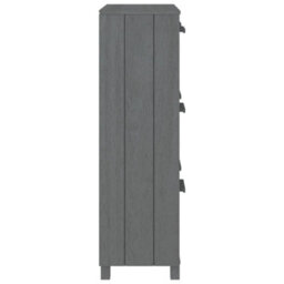 Berkfield Shoe Cabinet Dark Grey 59.5X35X117 Cm Solid Wood Pine - thumbnail 5