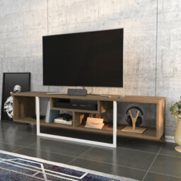 Decorotika Astona Tv Stand Tv Unit For Tvs Up To 65 Inch Walnut And White - thumbnail 2