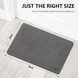 Stone Bath Mat 60X39Cm - Quick Drying Absorbent Stone Bath Mat With Natural Non-Slip Surface And Anti-Mold Properties - thumbnail 7