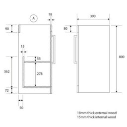 Plum&clay Novela Light Wood Floor Standing Vanity Unit With Glass Basin (W)515mm - thumbnail 5