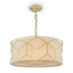 Luminosa Lighting Luminosa Classic Messina 4 Light Gold Pendant Ceiling Light Fabric Shade