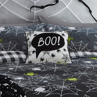 Bedlam Boo Luxe Velvet Black Filled Cushion - image 1