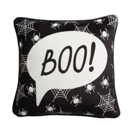 Bedlam Boo Luxe Velvet Black Filled Cushion - thumbnail 2