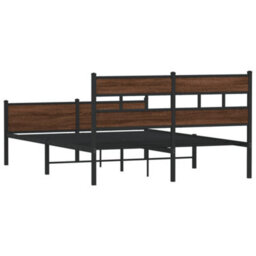 Berkfield Bed Frame Without Mattress Brown Oak 150X200 Cm King Size Engineered Wood - thumbnail 6