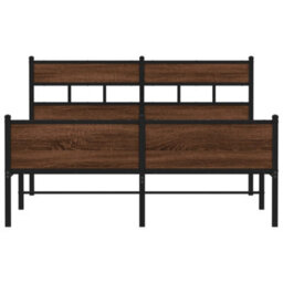 Berkfield Bed Frame Without Mattress Brown Oak 150X200 Cm King Size Engineered Wood - thumbnail 4