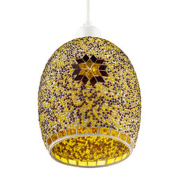 Happy Homewares Dome Shaped Pendant Light Shade With Glass Mosaic Beaded Construction - thumbnail 4