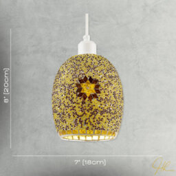 Happy Homewares Dome Shaped Pendant Light Shade With Glass Mosaic Beaded Construction - thumbnail 7