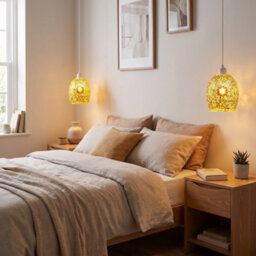 Happy Homewares Dome Shaped Pendant Light Shade With Glass Mosaic Beaded Construction - thumbnail 6