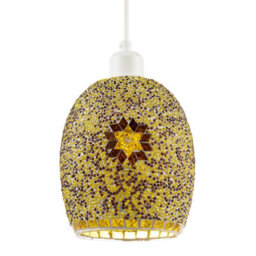 Happy Homewares Dome Shaped Pendant Light Shade With Glass Mosaic Beaded Construction - thumbnail 1