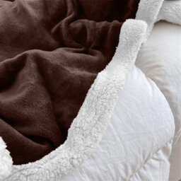 Ameha Sherpa Fleece Blanket Coffee Soft Thick & Fluffy Reversible Smooth Touch Warm Throw Double 150X200Cm - thumbnail 3