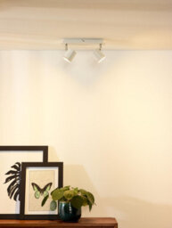 Lucide Rilou Modern Twin Ceiling Spotlight - Led Dim. - Gu10 - 2X5W 3000K - White - thumbnail 4