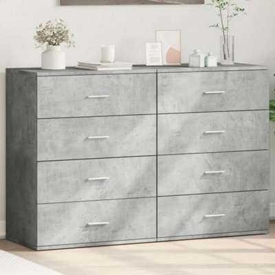 Berkfield Sideboards 2 Pcs Concrete Grey 60X39X80 Cm Engineered Wood