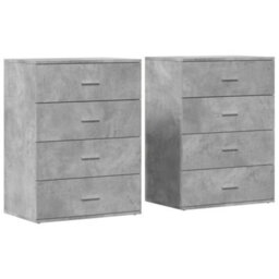 Berkfield Sideboards 2 Pcs Concrete Grey 60X39X80 Cm Engineered Wood - thumbnail 2