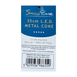 Snowtime Led Metal Cone Light Black Christmas Decoration With Winter Village & Stars - thumbnail 3