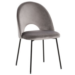 Beliani Set Of 2 Dining Chairs Covelo Velvet Grey - thumbnail 4