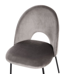 Beliani Set Of 2 Dining Chairs Covelo Velvet Grey - thumbnail 7