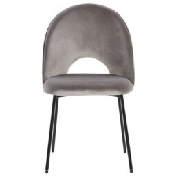 Beliani Set Of 2 Dining Chairs Covelo Velvet Grey - thumbnail 5