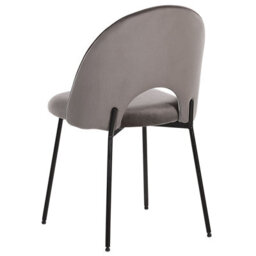 Beliani Set Of 2 Dining Chairs Covelo Velvet Grey - thumbnail 6