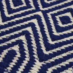Blue Geometric Handmade Modern Wool Easy To Clean Rug Dining Room Bedroom And Living Room-120Cm X 170Cm - thumbnail 5