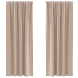 Berkfield Modern Curtains With Curtains 2 Pcs Taupe 245 X 140 Cm Polyester