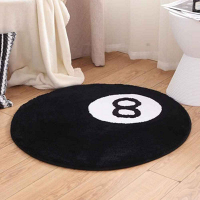 8 Ball Round Rug Soft Tufted Indoor Home Decor Floor Mat - image 1