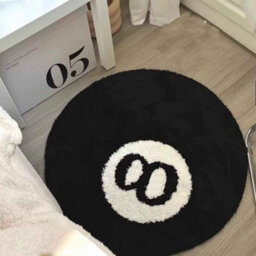 8 Ball Round Rug Soft Tufted Indoor Home Decor Floor Mat - thumbnail 3
