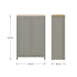 Gfw Lancaster 2 Door Shoe Cabinet Grey - thumbnail 8