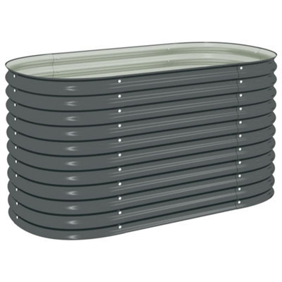 Berkfield Practical Garden Raised Bed 160X80X81 Cm Galvanised Steel Grey - image 1
