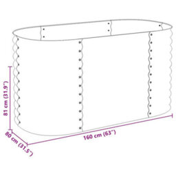 Berkfield Practical Garden Raised Bed 160X80X81 Cm Galvanised Steel Grey - thumbnail 8