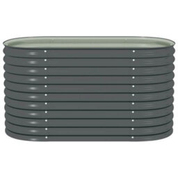 Berkfield Practical Garden Raised Bed 160X80X81 Cm Galvanised Steel Grey - thumbnail 4