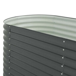 Berkfield Practical Garden Raised Bed 160X80X81 Cm Galvanised Steel Grey - thumbnail 7