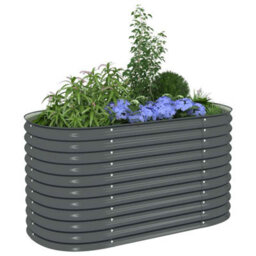 Berkfield Practical Garden Raised Bed 160X80X81 Cm Galvanised Steel Grey - thumbnail 3