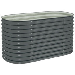 Berkfield Practical Garden Raised Bed 160X80X81 Cm Galvanised Steel Grey