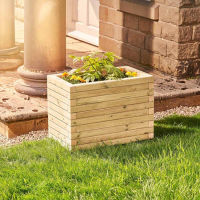 Timber Foundry Modern Garden Planter Natural L65 X W40 X H48Cm 70 Litres - image 1