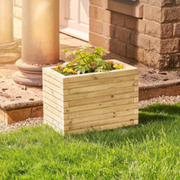 Timber Foundry Modern Garden Planter Natural L65 X W40 X H48Cm 70 Litres - thumbnail 1