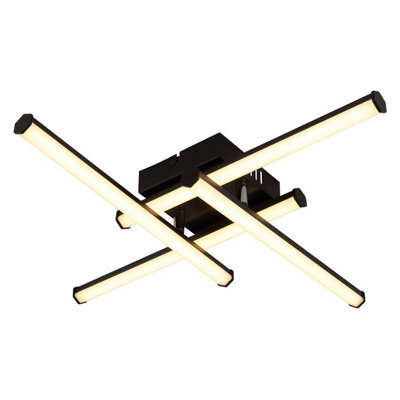 Luminosa Lighting Luminosa Kirina Integrated Led Semi Flush Ceiling Light Matt Black 4X Led 3000K - image 1