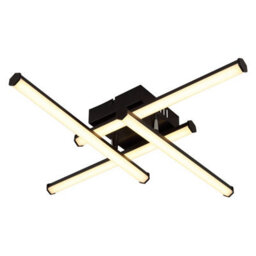 Luminosa Lighting Luminosa Kirina Integrated Led Semi Flush Ceiling Light Matt Black 4X Led 3000K - thumbnail 1